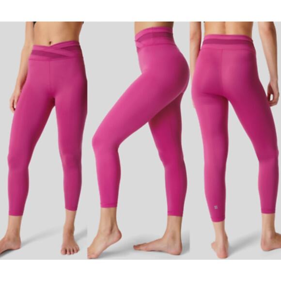 SWEATY BETTY  All Day Crossover Waist Leggings High Rise Phlox Pink Sz 10 - Picture 1 of 12